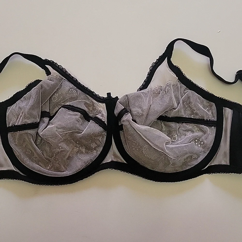 Wacoal Retro Chic Full Figure Underwire Black Lace Bra 32G‎ Witchy Whimsigoth